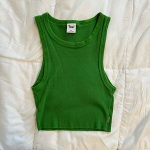 Tna green ribbed crop tank